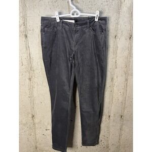 White House Black Market Velvet Pants Womens 8R Dark Gray Slim Leg 5-Pocket